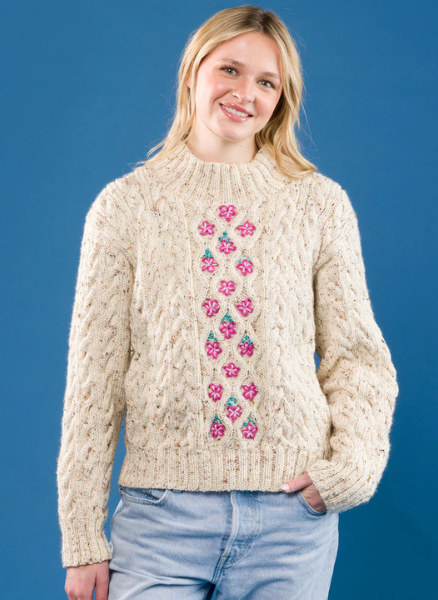 Free Floral Medallions Knit Pullover Pattern