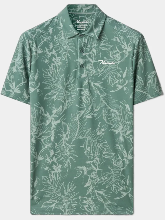 Macade Golf  Juniper Floral Tour Shirt Halbarm Polo grün M