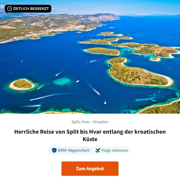 Herrliche Reise von Split bis Hvar entlang der kroatischen Küste