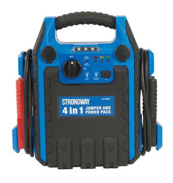 Strongway 12V Jump Starter and Power Pack, 900A Peak, 250 PSI Air Compressor, USB Charging, LED Light