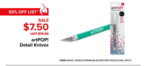 artPOP! Detail Knives Sale $7.50