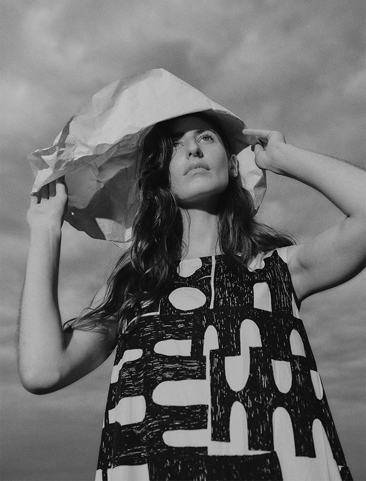 Large Totem Print Poplin Dress