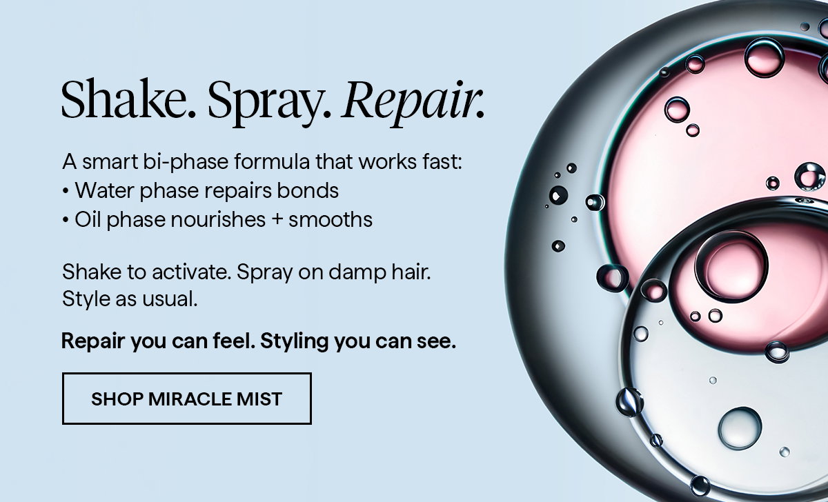 A smart bi‑phase formula that works fast:   Water phase repairs bonds   Oil phase nourishes + smooths   Shake to activate. Spray on damp hair. Style as usual.   Repair you can feel. Styling you can see.