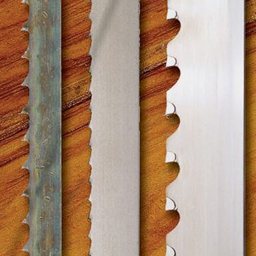 Three different styles of band saw blade