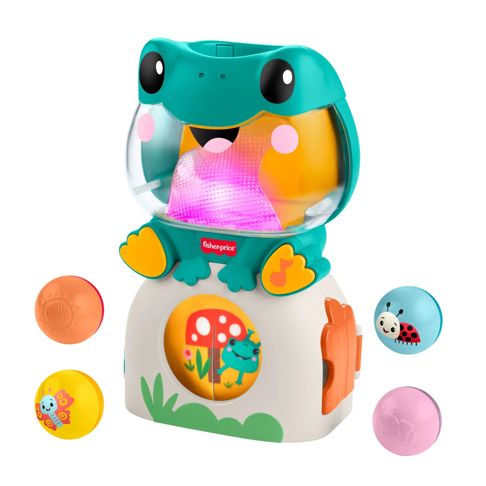 Image of Fisher-Price Light-Up & Roll Frog Musical Activity Toy