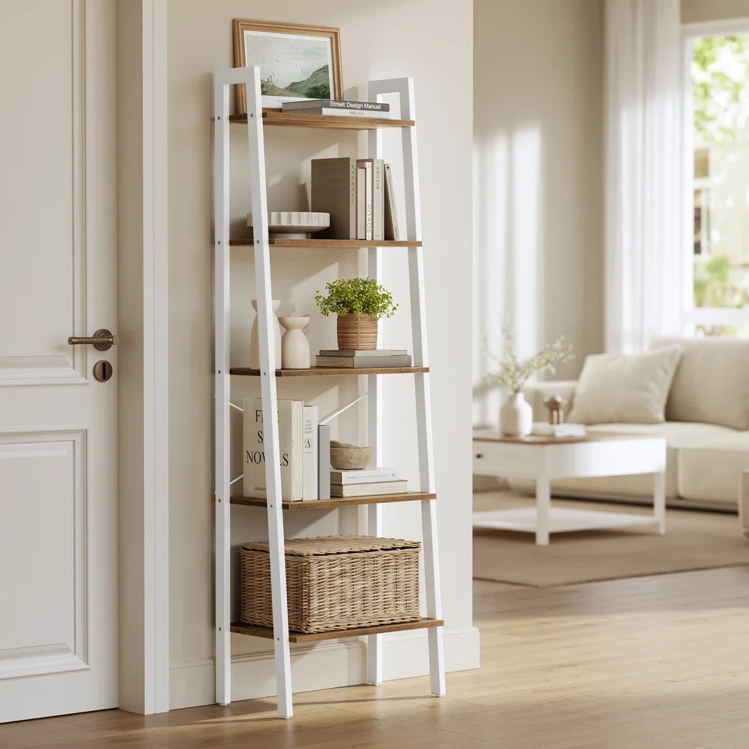 Jabari 67.9" H x 22" W Metal Ladder Bookcase