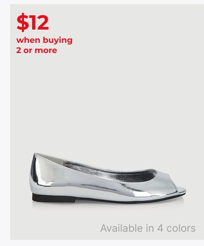 Shop Peep Toe Ballet Flats