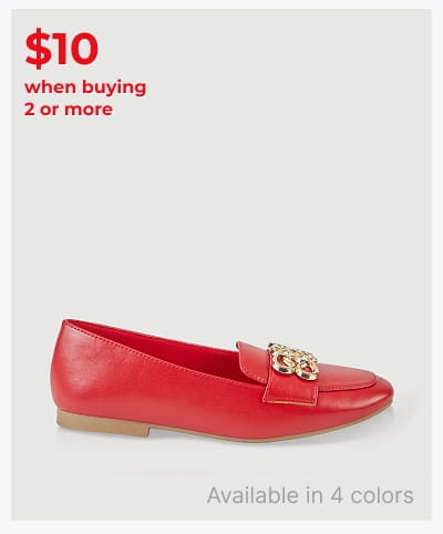 Shop Metallic Pendant Square Toe Loafers