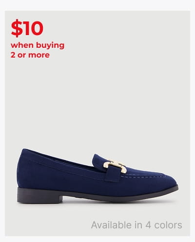 Shop Metallic Horsebit Faux Suede Square Toe Loafers