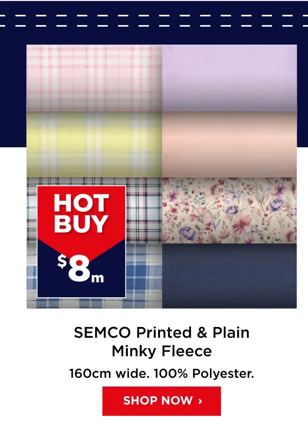 Semco Printed & Plain Minky Fleece