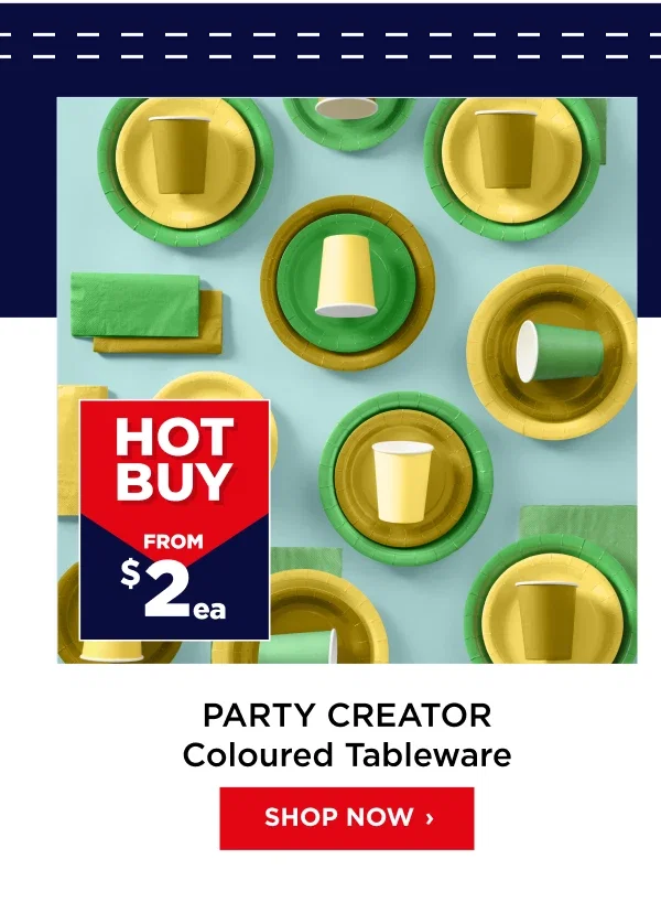 Party Creator Coloured Tableware