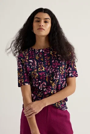 Poisson Printed T-Shirt in GOTS-Certified Organic Cotton Jersey