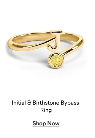 Initial & Birthstone Bypass Ring