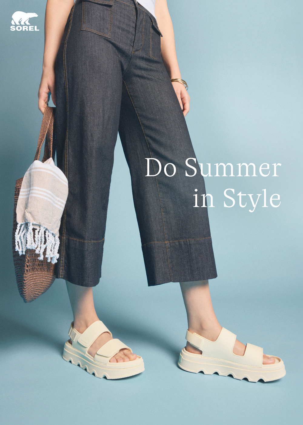 Do Summer in Style - Kinetic™ Sunchase Ankle Strap in Chalk & Sea Salt