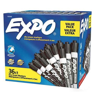Expo Dry Erase Markers - Black, 36 Pack
