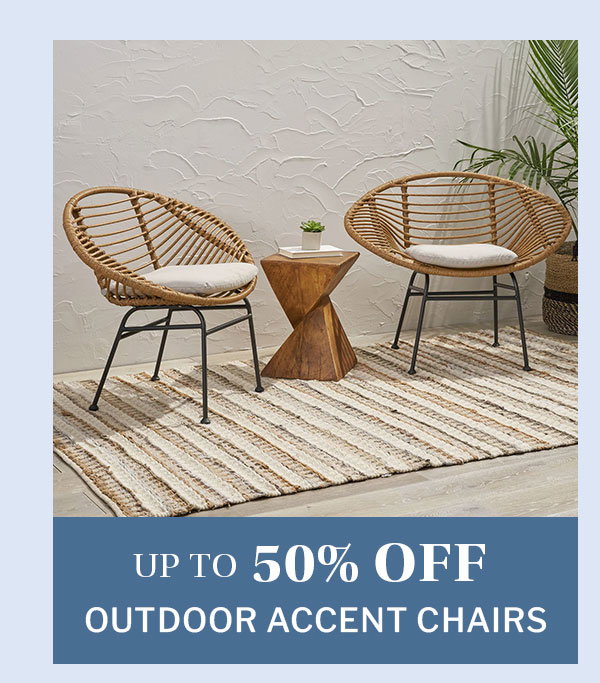 Up to 50% off outdoor accent chairs 