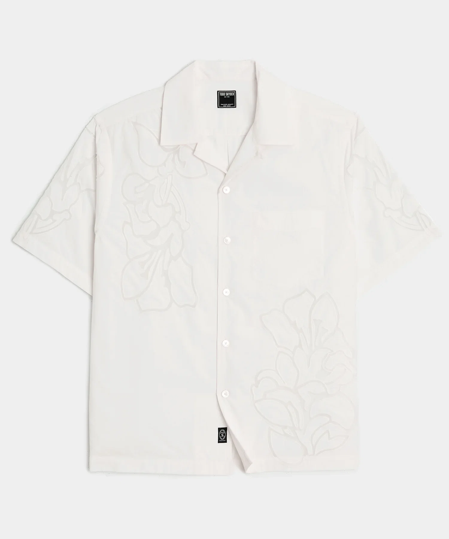 Image of Cropped Cotton Camp Collar Shirt