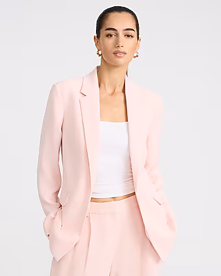 Signature Crepe Open Front Blazer