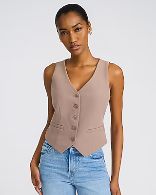 Editor Studio Stretch Twill Five Button Blazer Vest