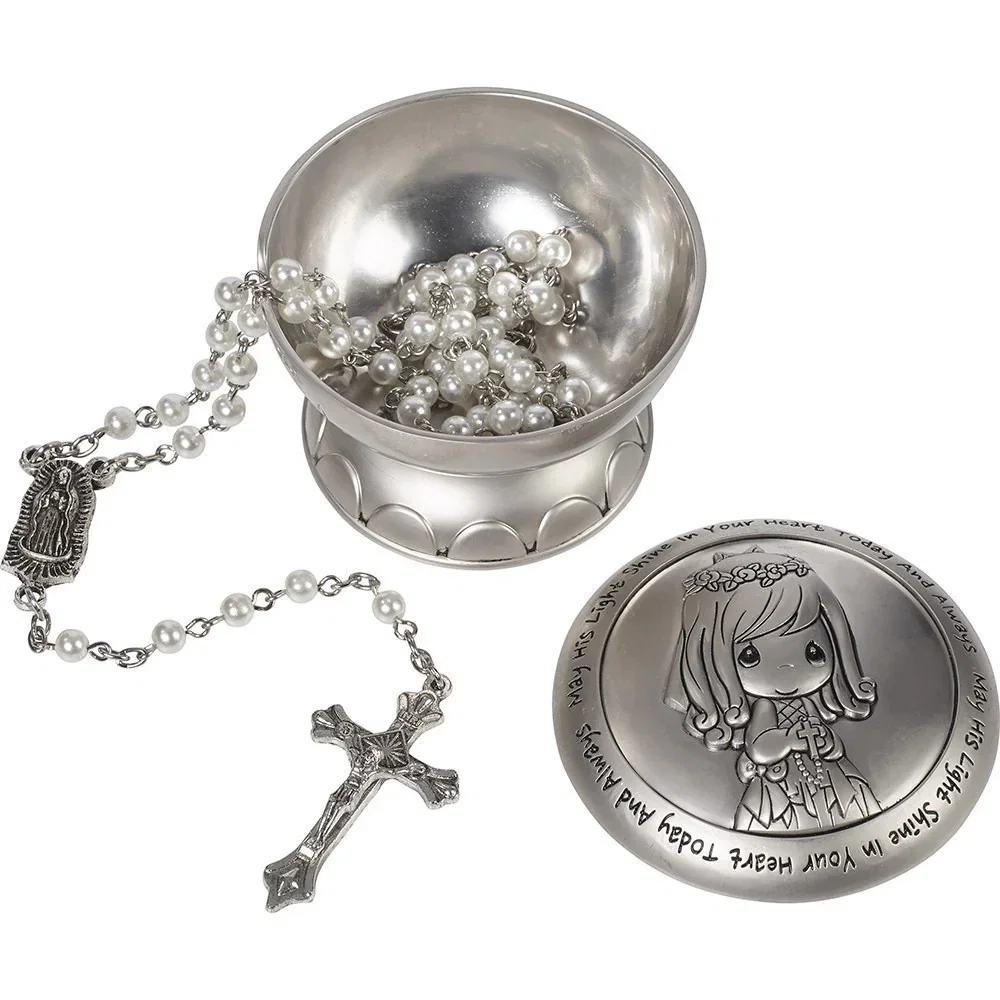 Image of May His Light Shine In Your Heart Today And Always, Rosary Box With Rosary, Girl