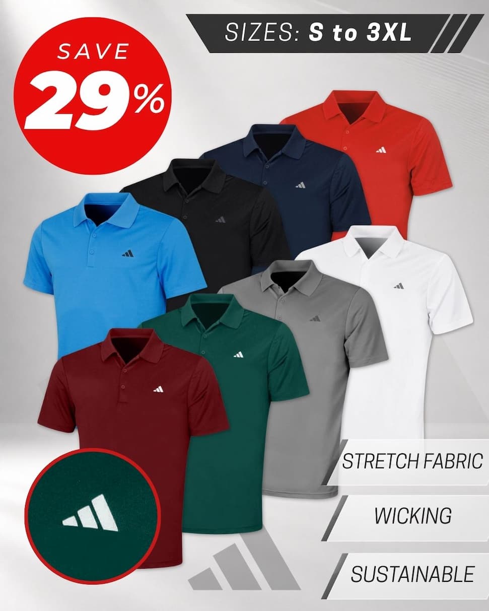 adidas Golf Mens Performance Left Chest Logo Polo Shirt