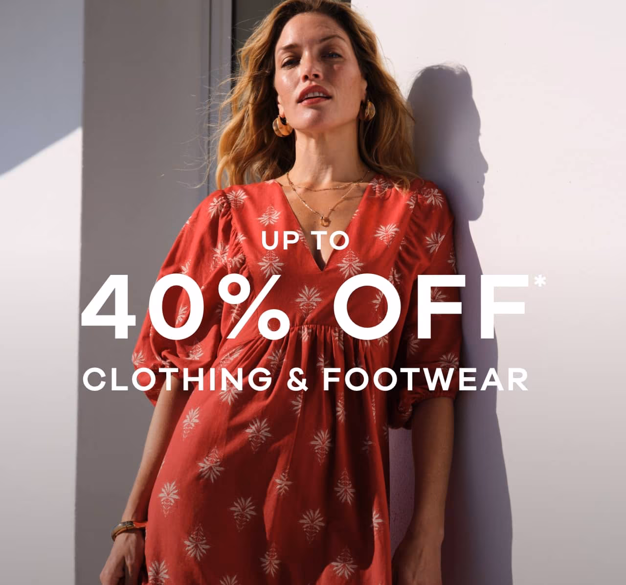 Up to 40% off clothing & footwear