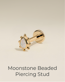 Moonstone Beaded Piercing Stud