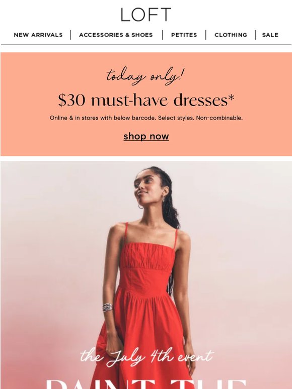 loft dresses sale Blue & White Summer Style | 40% Off Jumpsuits, Maxi & More! Effortlessly versatile Women's Dresses: Casual, Work &