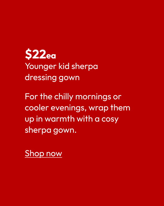 Younger kid sherpa dressing gown