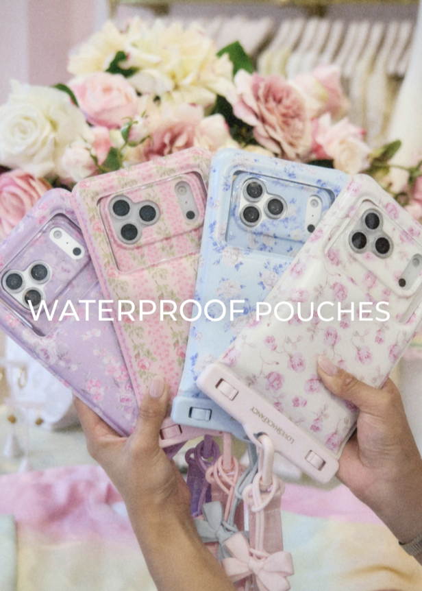 The Case-Mate x LoveShackFancy Waterproof Floating Pouches.