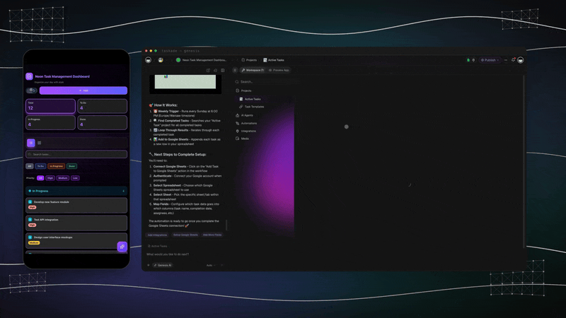 Neon Task Management Dashboard