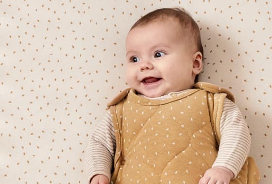 Organic Baby Sleeping Bag Honey Rice - 2.5 Tog