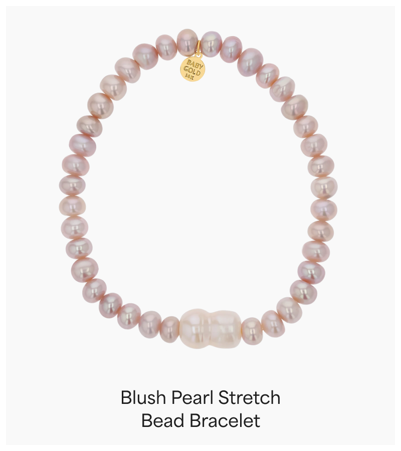 Blush Pearl Stretch Bead Bracelet