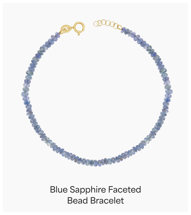 Blue Sapphire Faceted Bead Bracelet