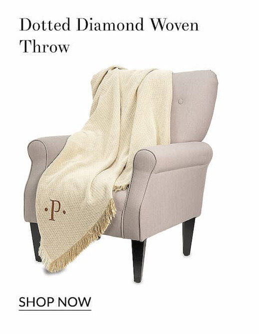 Dotted diamond woven throw