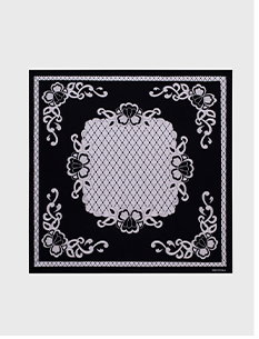 Two-Tone Scarf Decorated With Floral Motifs