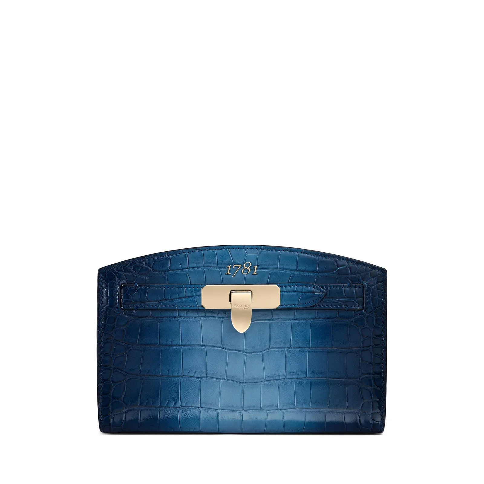 Image of 1781 POCHETTE HANDBAG IN CROCODILE - DELPHINIUM