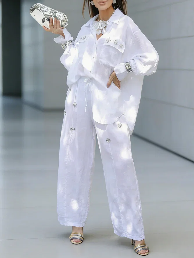 Image of Casual Plain Straight Pants