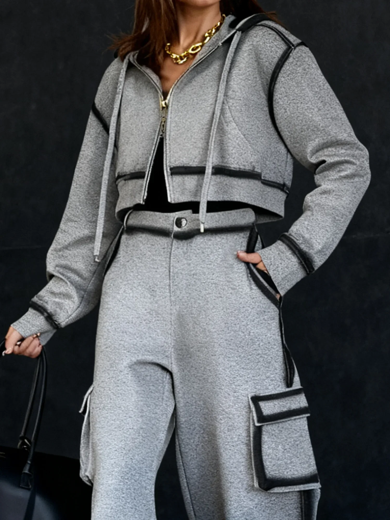 Image of Casual Gradient Pattern Hooded Jacket