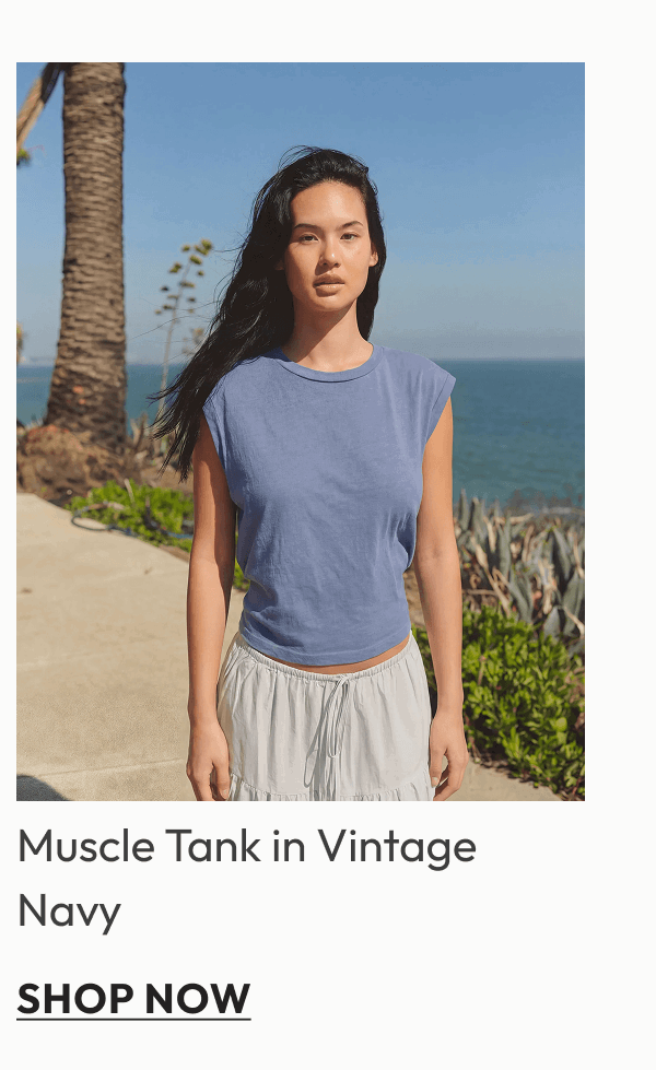 Muscle Tank in Vintage Navy