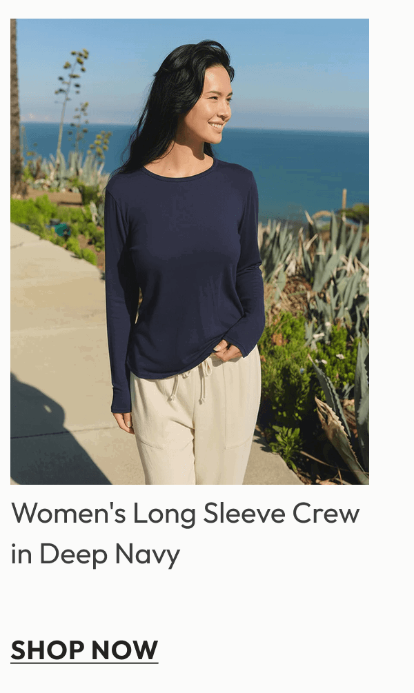 Women's Long Sleeve Crew in Deep Navy