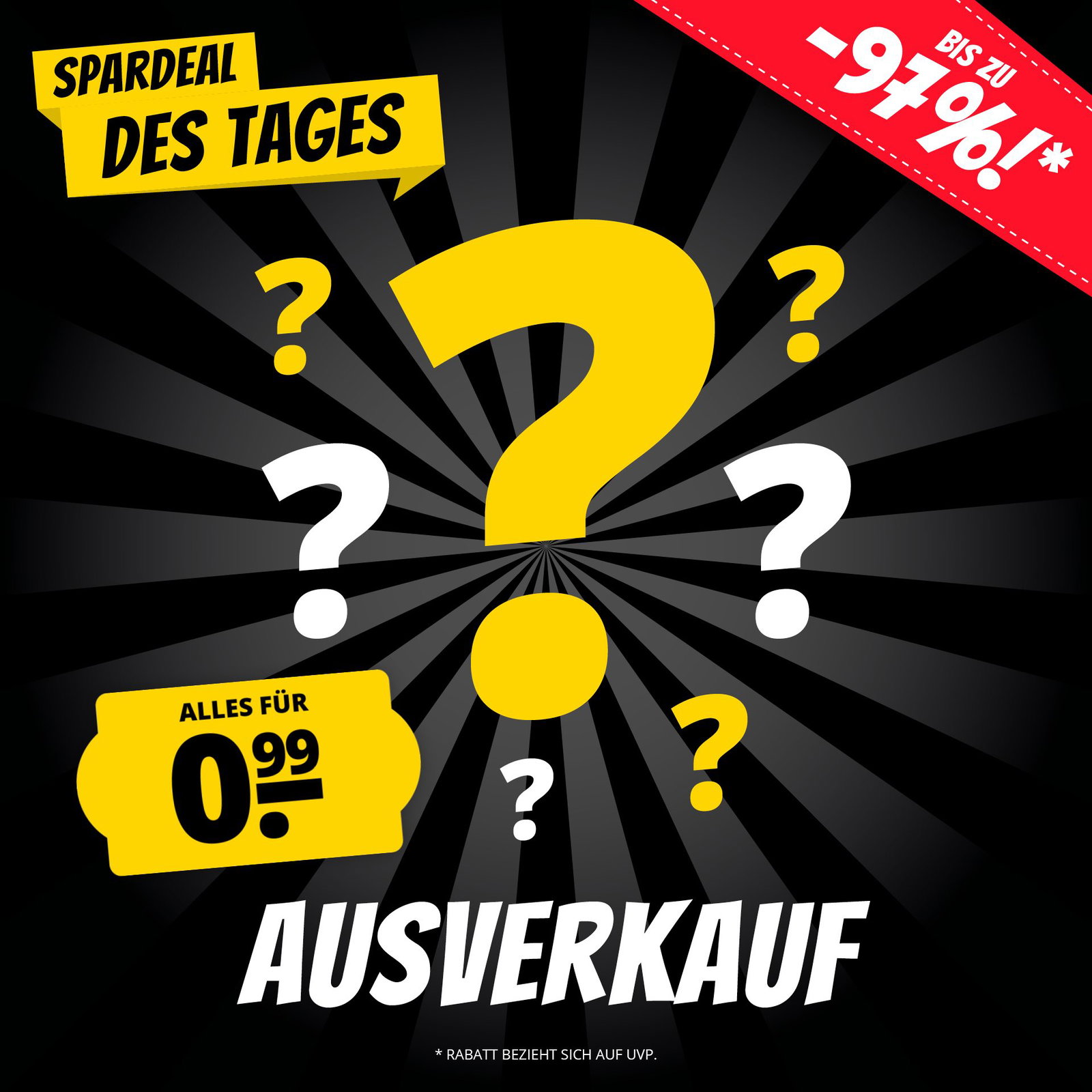 Tagesdeal Fixpreis Sale - Alles nur 0,99 €