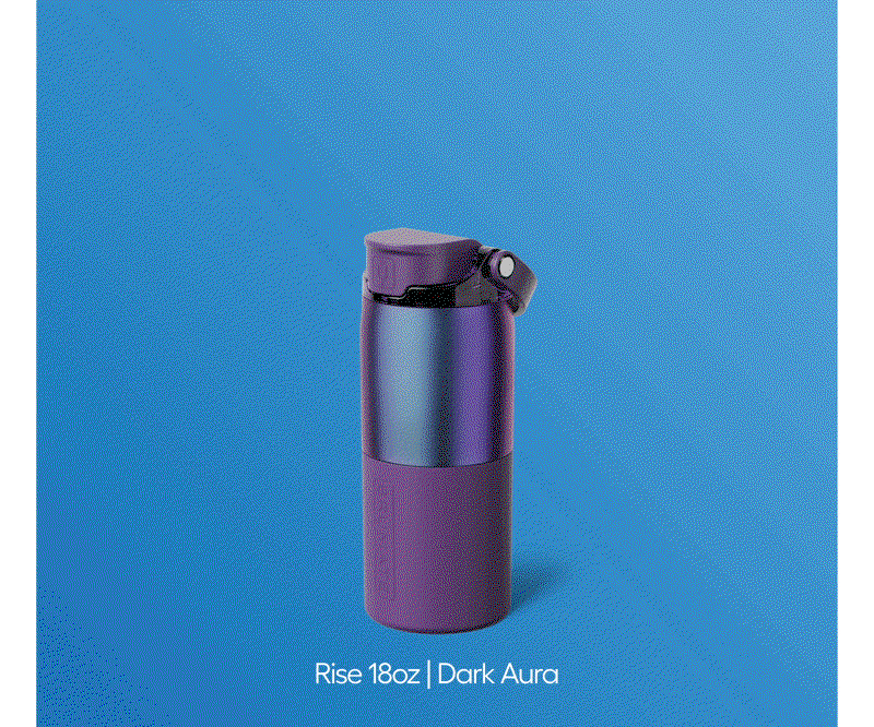 Rise 18oz Dark Aura, Hopsulator Duo Sage, Magpack 24-can Primrose