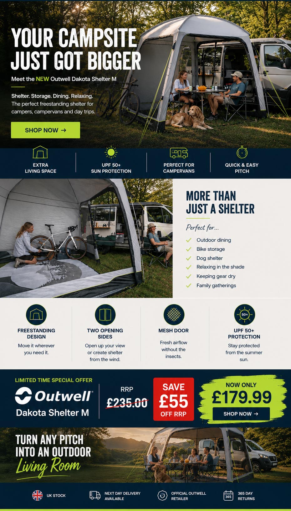 OUTWELL DAKOTA CAMPING SHELTER