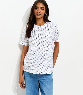 Maternity White Cotton Polka Dot T-Shirt
