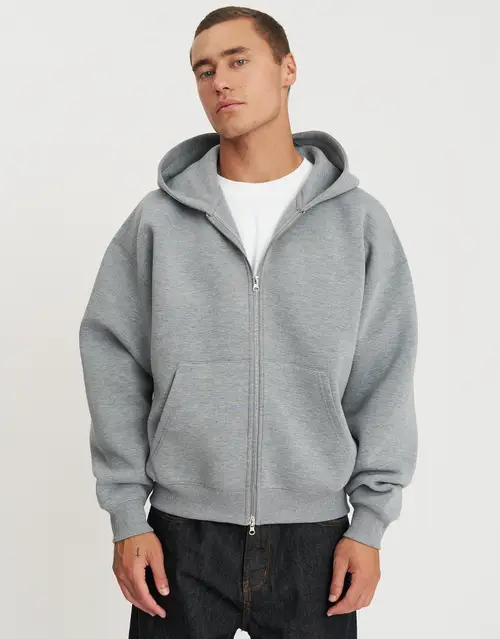 Scuba Oversized Cropped Zip Up Hoodie
