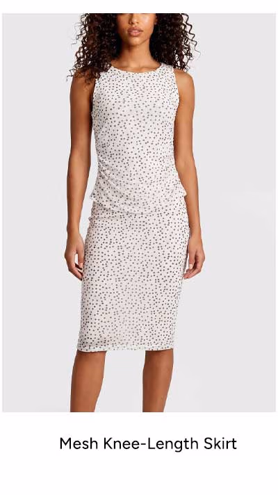 Mesh Knee Length Skirt