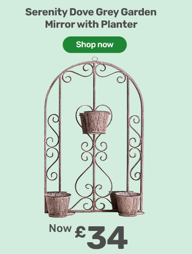 Serenity Dove Grey Garden Mirror with Planter 89 x 50cm. £34