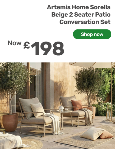 Artemis Home Sorella Beige 2 Seater Patio Conversation Set. £198