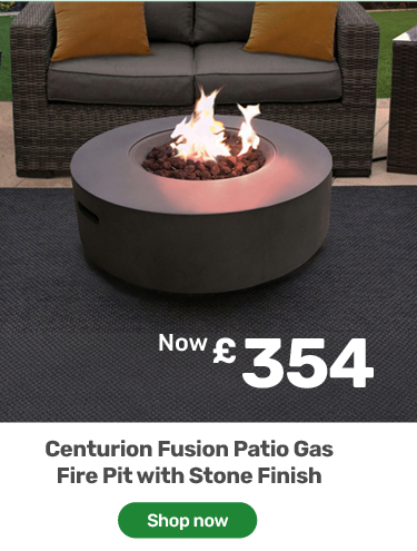 Centurion Fusion Dark Grey Lavish Patio Gas Fire Pit with Stone Finish. £354
